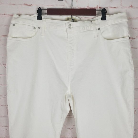 MADEWELL Cali Demi-Boot Raw Hem Jeans Womens Plus Size 36 White Stretch - Picture 2 of 11
